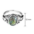 thumbnail image 5 of Elegant Vintage Oval Shaped Abalone Shell on .925 Sterling Silver Ring - 9, 5 of 6