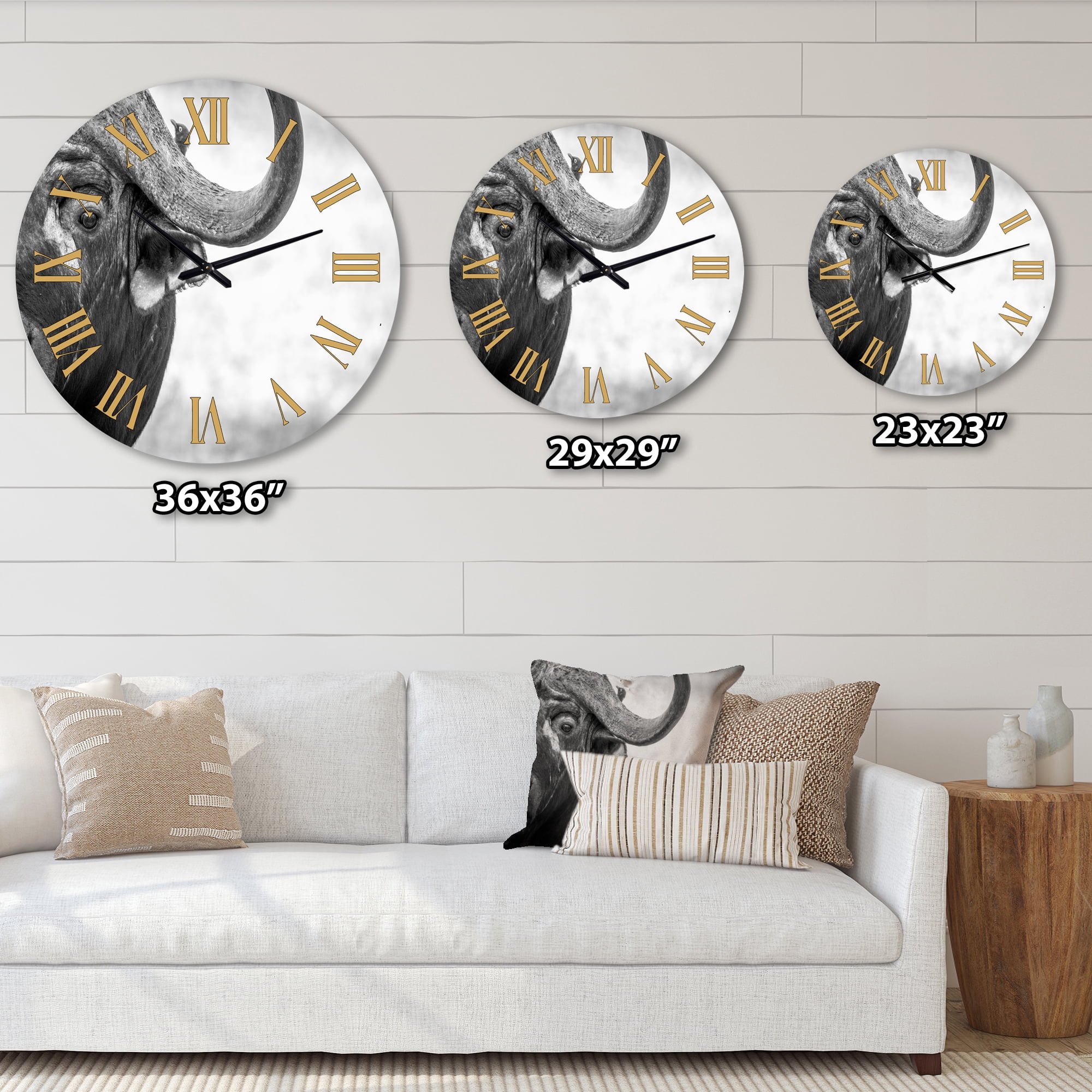 Designart 1 in Quartz Farmhouse Wall Clock