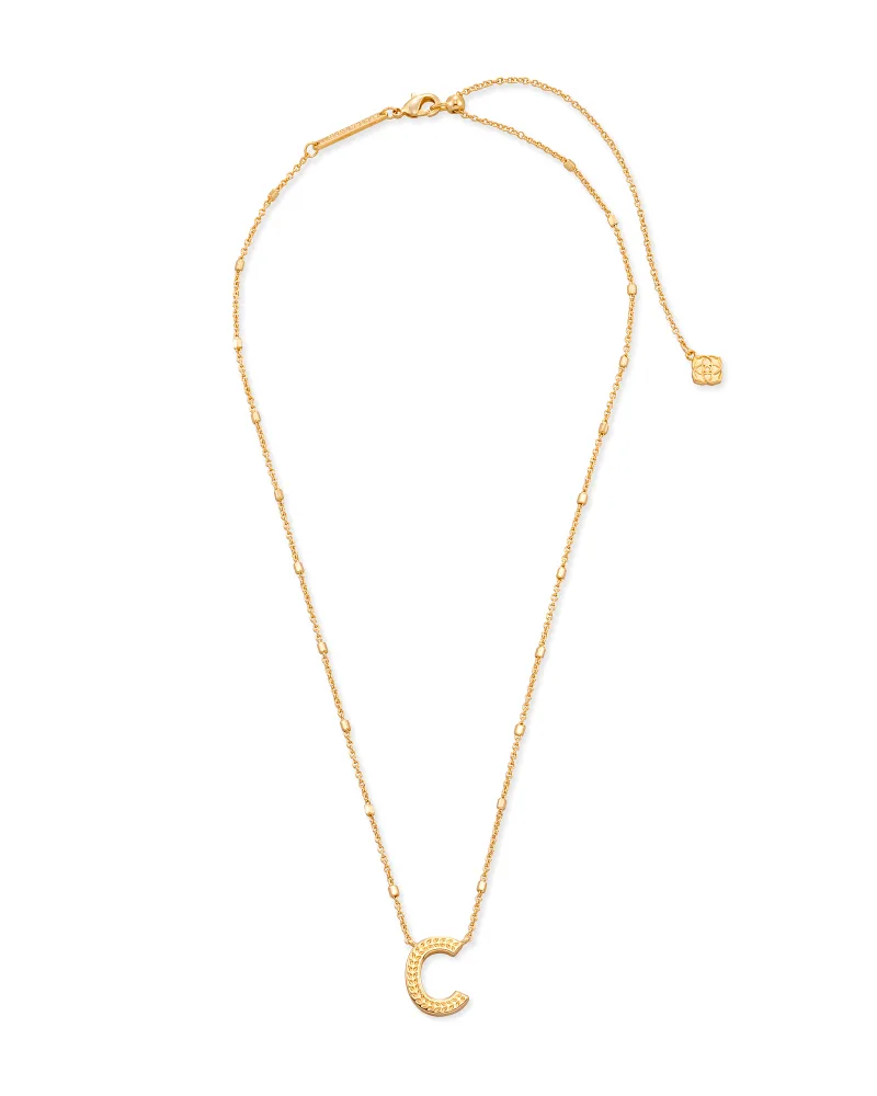 JBD Letter C Pendant Necklace, Yellow Gold, 19”