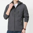 thumbnail image 3 of WREESH Fashion Winter Jacket Men'S Casual Solid Color Zipper Pockets Long Sleeve Hooded Casual Outwear Gray, 3 of 5