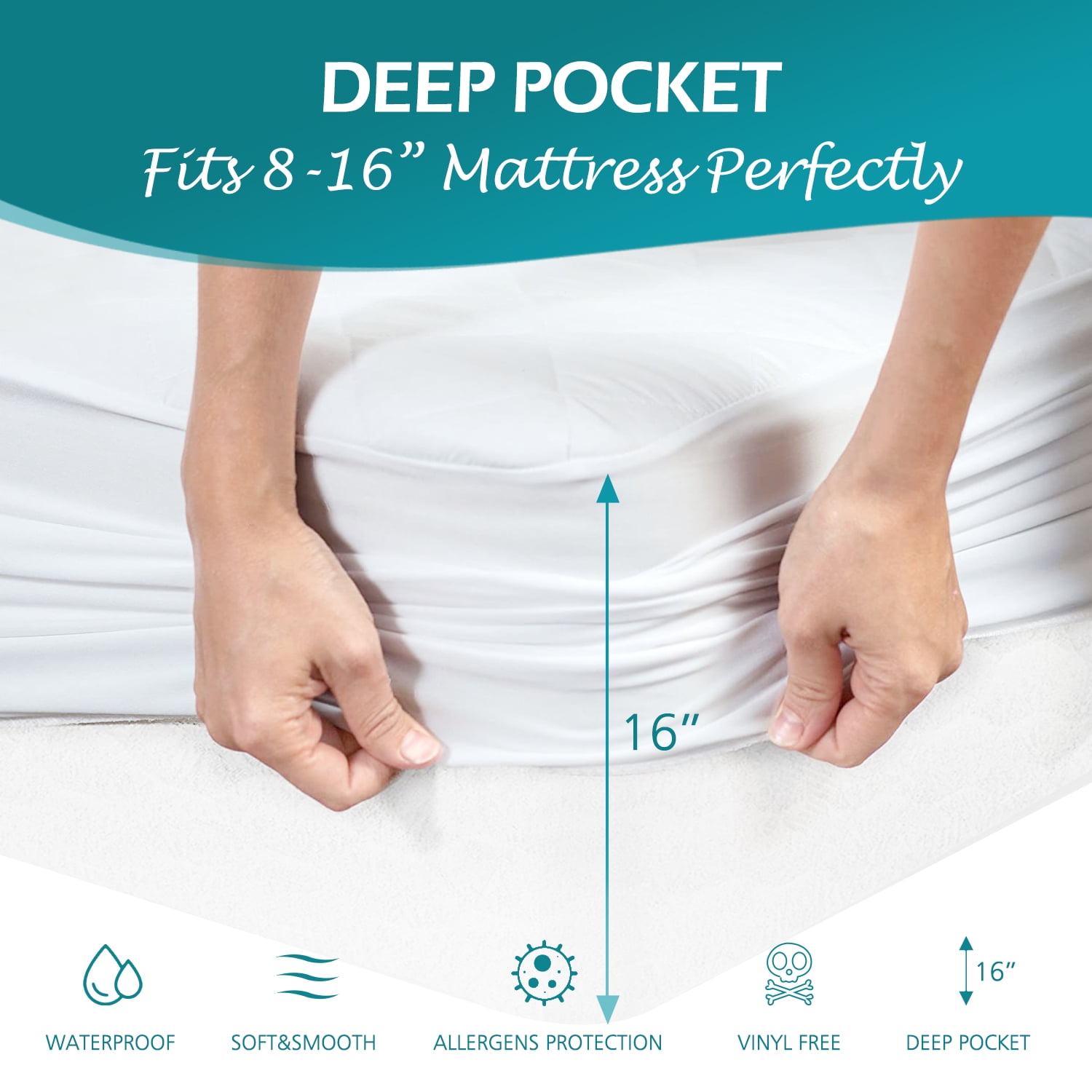 JML Waterproof Mattress Protector Cover Queen