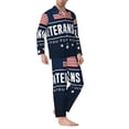 thumbnail image 2 of Susaid Happy Veterans Day Print Men's Long Sleeve Pajama Set, Two-Piece Button-Down Loungewear PJs Set, Comfortable Sleepwear for Relaxation-Large, 2 of 7