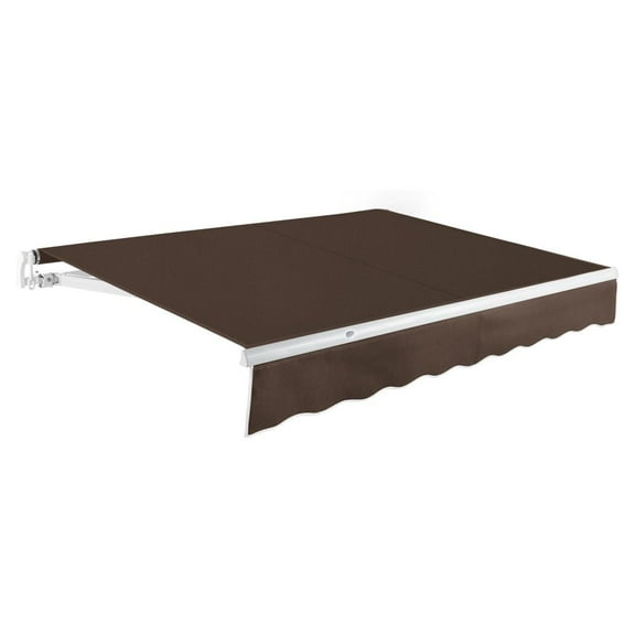 Awntech 12' x 10' Maui Manual Manual Patio Retractable Awning Acrylic Fabric, Brown
