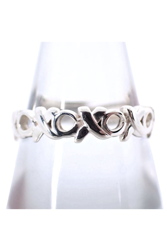 Pre-Owned TIFFANY 925 Paloma Picasso Love & Kiss Eternity Ring Size 12.5 (Good)