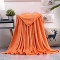 thumbnail image 2 of All Season Lightweight Microfiber Fluffy Blanket Orange - 50x60, 2 of 5