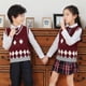 thumbnail image 5 of Niños Grils Suéter Chaleco Con Cuello En V Sin Mangas Uniforme Ropa De Punto Para Niños, 5 of 5