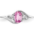 thumbnail image 5 of 14K White Gold 6X4mm Pink Sapphire & Aa Diamond Ring (Size 6) Made In United States y2149sp/aa, 5 of 5