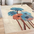 thumbnail image 1 of Gerber Daisy Decorative Rug, Posy of Spring Flowers Oil Painting Impressionist Still Life Pattern, Quality Carpet for Bedroom Dorm and Living Room, 6 Sizes, Sea Blue, by Ambesonne, 1 of 4