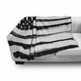 thumbnail image 3 of Stripe Soft Flannel Fleece Throw Blanket, Grunge Design Ink Brush Painted National USA Flag with Stars and Stripes, Cozy Plush for Indoor and Outdoor Use, 50" x 60", Charcoal Grey White, by Ambesonne, 3 of 6