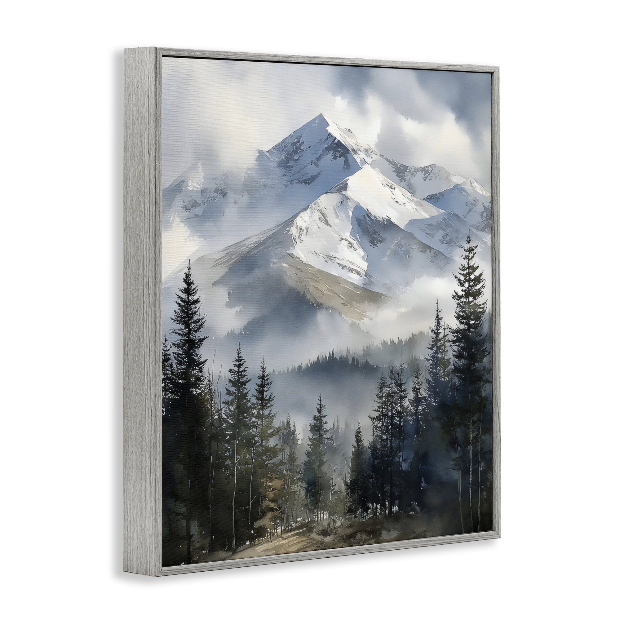 Stupell Industries Snow & Mist Alpines Gray Framed Giclee Art, design by Franklyn Gregory