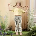 thumbnail image 2 of RMGVDSD Girls' Shiny Metallic Pants Children's Bright Flared Pants Party Dance Folk Dance Fishtail Pants Travel Summer Trousers For 11-12 Years, 2 of 4