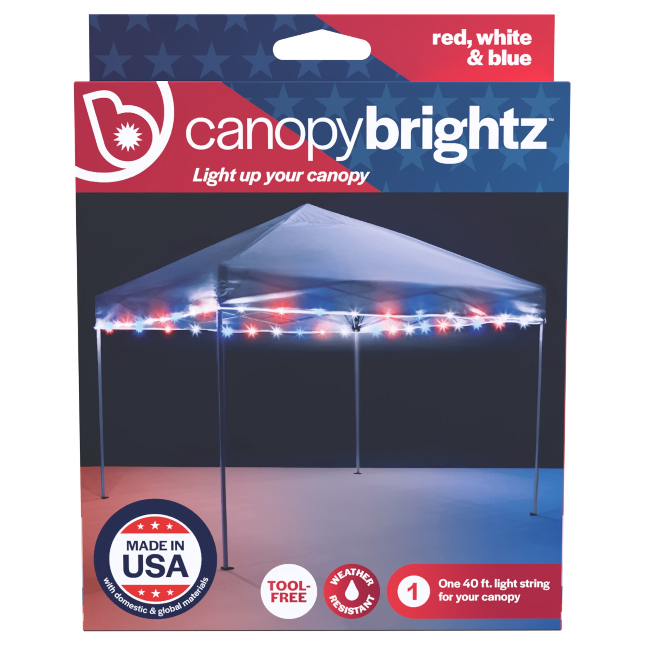Canopy Brightz Patriotic LED Light String, Made in the USA