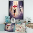 thumbnail image 3 of Designart 'The Girl With The Umbrella Walking In The Rain II' French Country Framed Art Print, 3 of 4