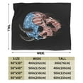thumbnail image 3 of DouZhe Ultra-Soft Micro Fleece Lightweight Flannel Bed Blanket, Punk Rock American Flag Skull Print Cozy Warm Throw Blankets, 80"x60", 3 of 7