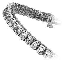 3 ct Lab Grown Diamond 14k White Gold Plated Tennis Bracelet Fine Jewelry for Unisex Gifts | Diamond Round Cut Bracelet | 14k Gold over Tennis Bracelet Gifts for Unisex