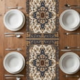 thumbnail image 4 of Boho Ethnic Short Table Runner 36 Inches Long,Vintage Bohemian Traditional Floral Classic Cotton Linen Table Runners Dresser Scarves,Tabletop Scarf Furniture Cover for Home Dinner Party Decor 13"x36", 4 of 8