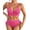 Pink, variant on Eytino Bikinis for Women High Waisted Bikini Sets Swimsuit Ribbed V Neck Drawstring Tie Side Bottom Two Piece Bathing Suit Blue S