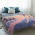 thumbnail image 4 of Pink Winter Landscapes Blanket Soft Cozy Warm Throw Blanket for Couch, Plush Fuzzy Flannel Fleece Blankets for Sofa, Nature Snow Forest Sunset Bed Blankets Lightweight Gifts for Women, 50"x60", 4 of 9