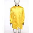 thumbnail image 3 of vastwit Kids Boys Indian Traditional Kurtan Top Silky Satin Long Sleeve Button Down Formal Dress Shirts Gold 8, 3 of 7