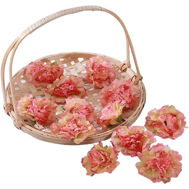 200PCS Artificial Carnation Flower Heads, Fake Carnation for DIY Wedding Flower Wall Wedding Party Table Decoration Cake, Artificial Flower Head Decorations (Orange)