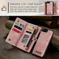 thumbnail image 5 of iPhone 7 Plus, iPhone 8 Plus Leather Detachable Wallet Zipper Case with 8 Card Slots Holder Magnetic case Flip Wallet Handle Wrist Strap Shockproof Pocket Handbag for Man Woman, Pink, 5 of 9