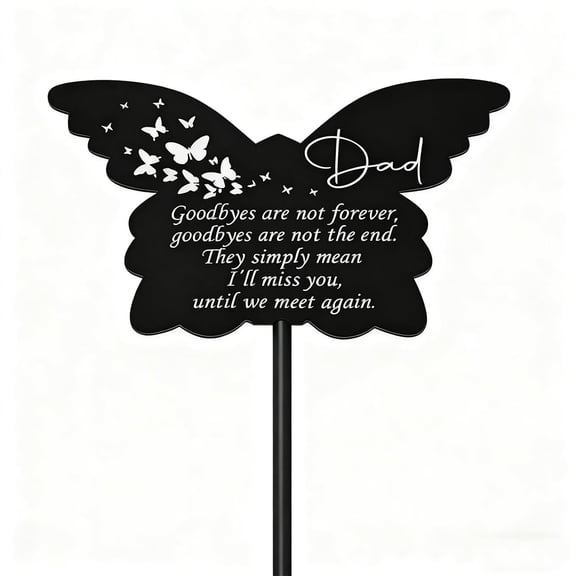 Loving Dad Remembrance Garden Stake - Butterfly Wing Design Grave Decor for Honoring Deceased Father