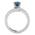 thumbnail image 3 of Mauli Jewels Engagement Rings for Women 1.50 Carat Blue Diamond Halo Engagement Ring 4 Prong-Setting 14K White Gold, 3 of 6