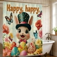 thumbnail image 4 of HuiXinOu Easter Shower Curtain Spring Bunny Pattern Bathroom Decor Washable Polyester Fabric with Hooks for Holiday Home Decor Easter Party Supplies, 4 of 7