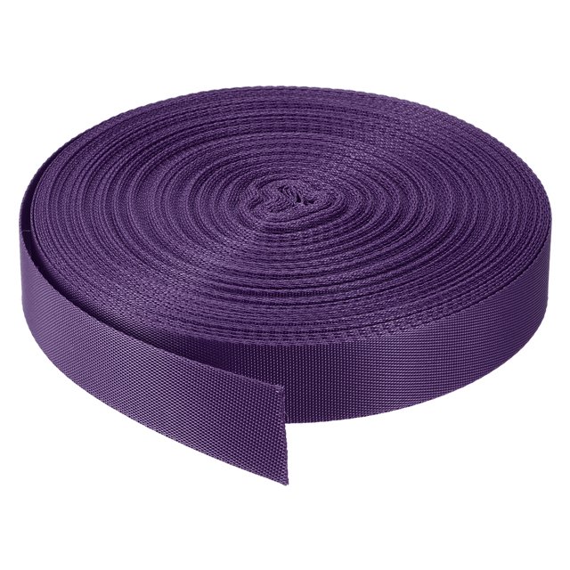 Unique Bargains Flat Nylon Webbing Strap 1 Inch 30 Yards Dark Purple for Backpack, Luggage-rack