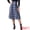 Dark Blue, variant on Women's High Elastic Waist Fall Winter A-Line Midi Skirt XL Brown