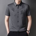 thumbnail image 2 of MDUKONU Chemise pour Homme Coupe Ajustée Coupe Régulière Non Rétrécie Chemise à la Mode Gris TTTG, 2 of 6