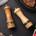 thumbnail image 2 of Cooking Pepper Grinder Hand Movement Oak Solid Wood Pepper Mill Kitchen Tools, 2 of 9