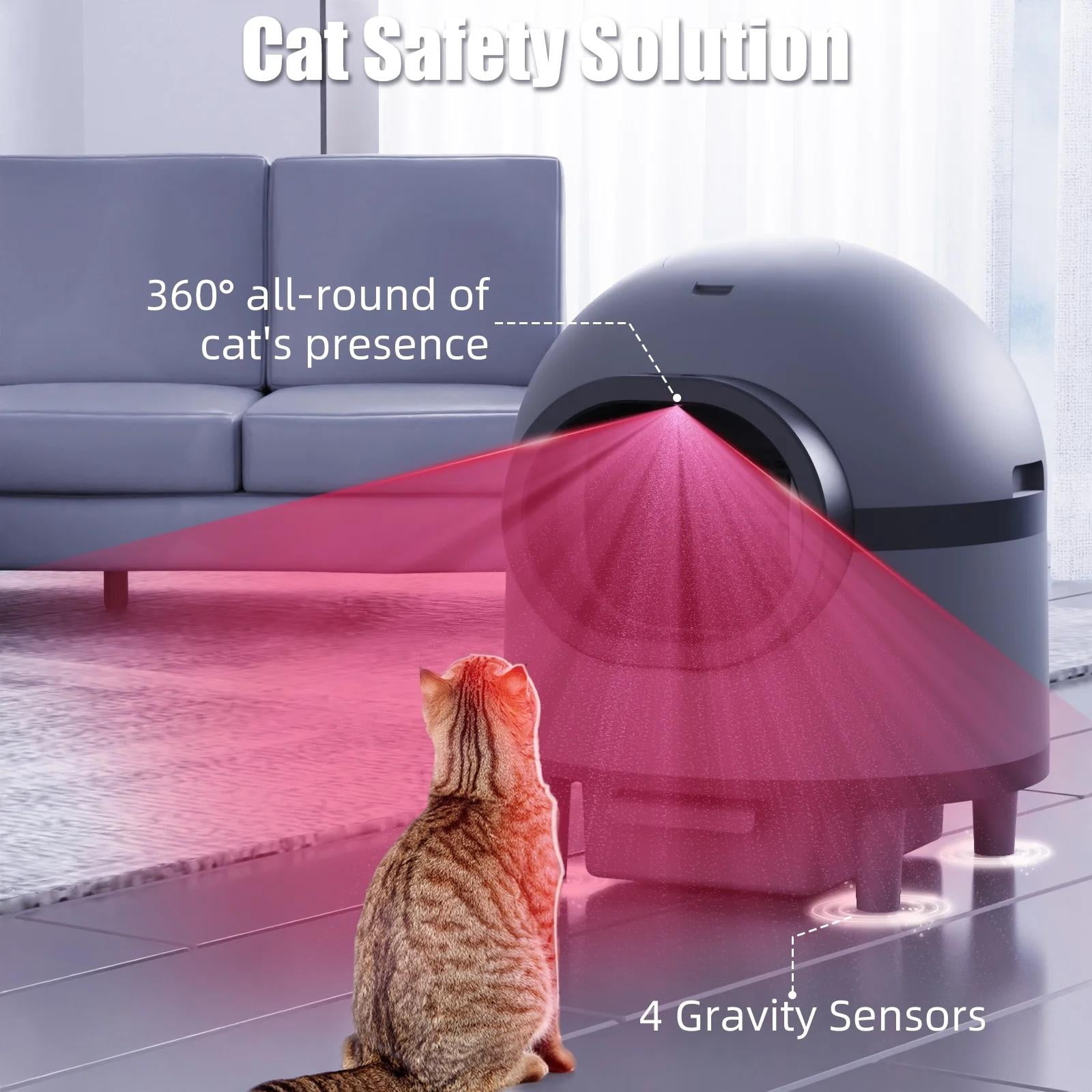 Glavbiku Self Cleaning Cat Litter Box,Cat House Smart App Control,Odor Removal,Low Noise,Black