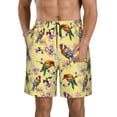 thumbnail image 2 of Uemuo Bright Birds Pattern Men's Swim Trunks Hawaiian Beach Bathing Suit Swimsuits Beach Quick-Dry Shorts with Pockets-, 2 of 9