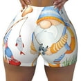 thumbnail image 2 of Daiia Gnome Camping Fishing Pattern Women's Workout Shorts Biker Shorts - High Waisted Workout Spandex Tummy Control Gym Running Yoga Shorts-Medium, 2 of 8