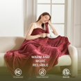 thumbnail image 2 of Heat Blanket \uDx\uD Throw Soft Flannel & Sherpa Reversible Electric Blanket with Heat Settings Timer Setting and Hours Auto-Shut Off, 2 of 7