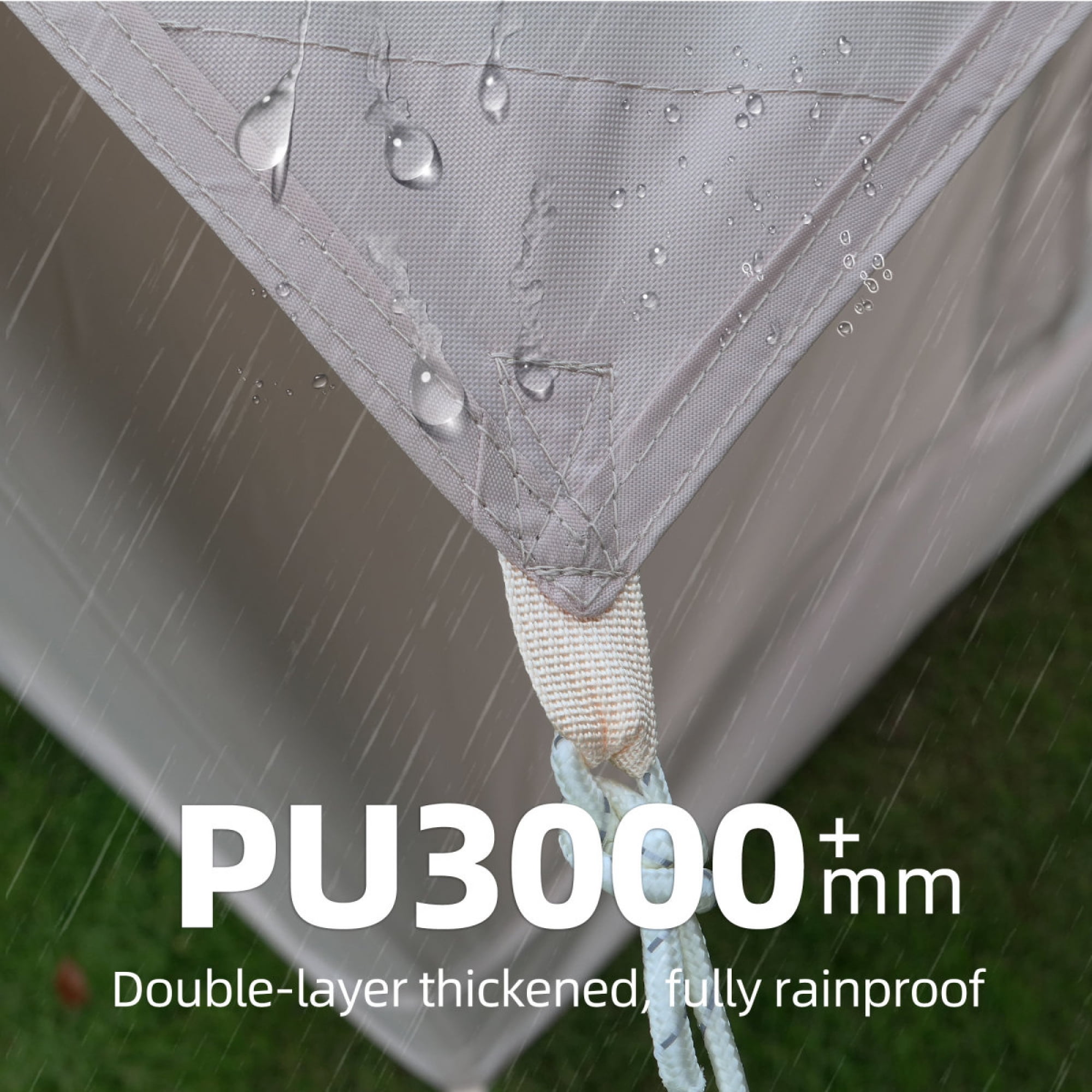 8 ㎡   Inflatable Camping Tent with Canopy, 4-Season Waterproof Oxford Air Tent with Hand Pump, Easy Setup Glamping Tent for 4/6/8 Person Adults,Beige