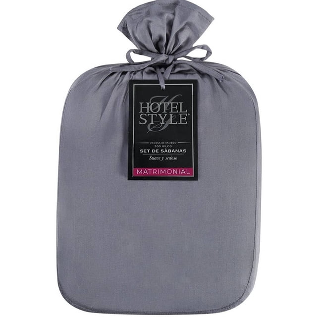 Juego De Sábanas Hotel Style Bambú Tamaño Matromonial Color Gris