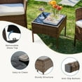 thumbnail image 4 of Patio Furniture Set, 3 PCS Rattan Patio Chairs Conversation Sets with Coffee Table and Cushion, Outdoors Wicker Bistro Chair Sets, Weather-Resistant, Beige, 4 of 8