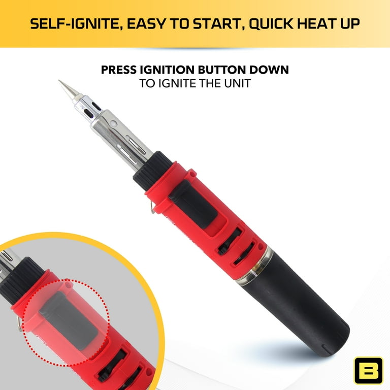 Berkling Butane Soldering Torch Kit – Cordless Butane Torch Lighter Kit – Multifunctional Soldering Kit with Butane Torch, Hot Blower, Soldering Tip