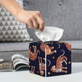 thumbnail image 6 of Naloa Leopard Print Tissue Box CoverLeather Tissue Holder Square Facial Tissue Case Facial Paper Organizer Dispenser for Bathroom, Vanity Countertop, Tabletop, Car, 6 of 8