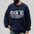 thumbnail image 2 of Funny Gen X “Lots of Memories, No Evidence” Sweatshirt – Retro Sarcastic Graphic Pullover for Men & Women, Vintage-Style Crewneck for 80s & 90s Kids, 2 of 6