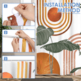 thumbnail image 5 of Dznils Boho Shower Curtain with Hooks, Modern Abstract Fabric Bathroom Curtain, 72" x 72", Orange, 5 of 9