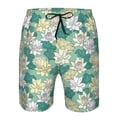 thumbnail image 3 of Cauagu Lotus Flower1 Print Men's Swim Trunks,Hawaiian Bathing Suit Swimsuits Beach Shorts with Pockets for Men Quick Dry Swimming Board Shorts-Small, 3 of 6