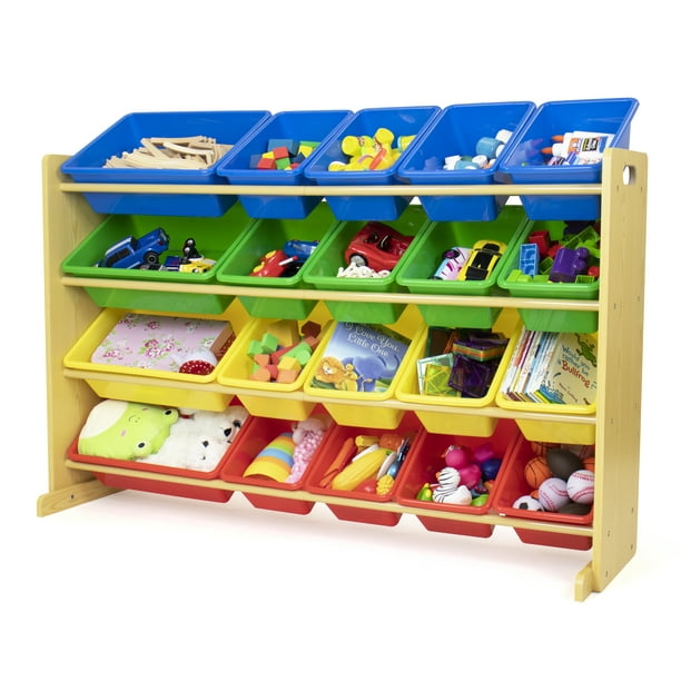 9 Bin Kids' Toy Storage Organizer with Chalkboard Side Panel White - Humble  Crew