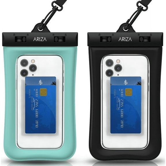 Rockdamic Ariza 2 Pack Universal Waterproof Pouch Case, IPX8 Waterproof Cellphone Dry Bag Underwater Case for iPhone 11 Pro Max Xs Max XR X 8 7 6S SE 2020
