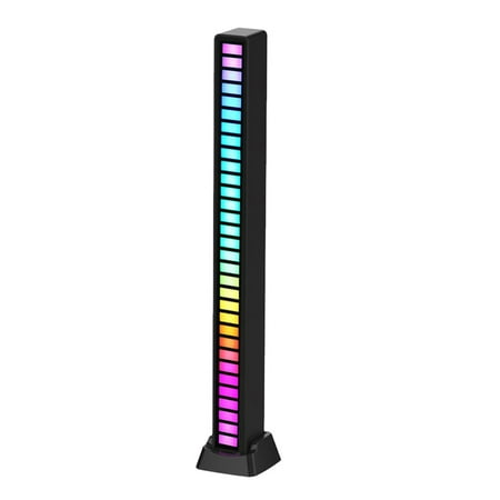 

Facaimo RGB Rechargeable Sound Control Light Sound Pickup Light Creative Colorful LED Ambient Light with 18 Modes Music Sync 32-Bit Audio Spectrum Light for Car Gaming
