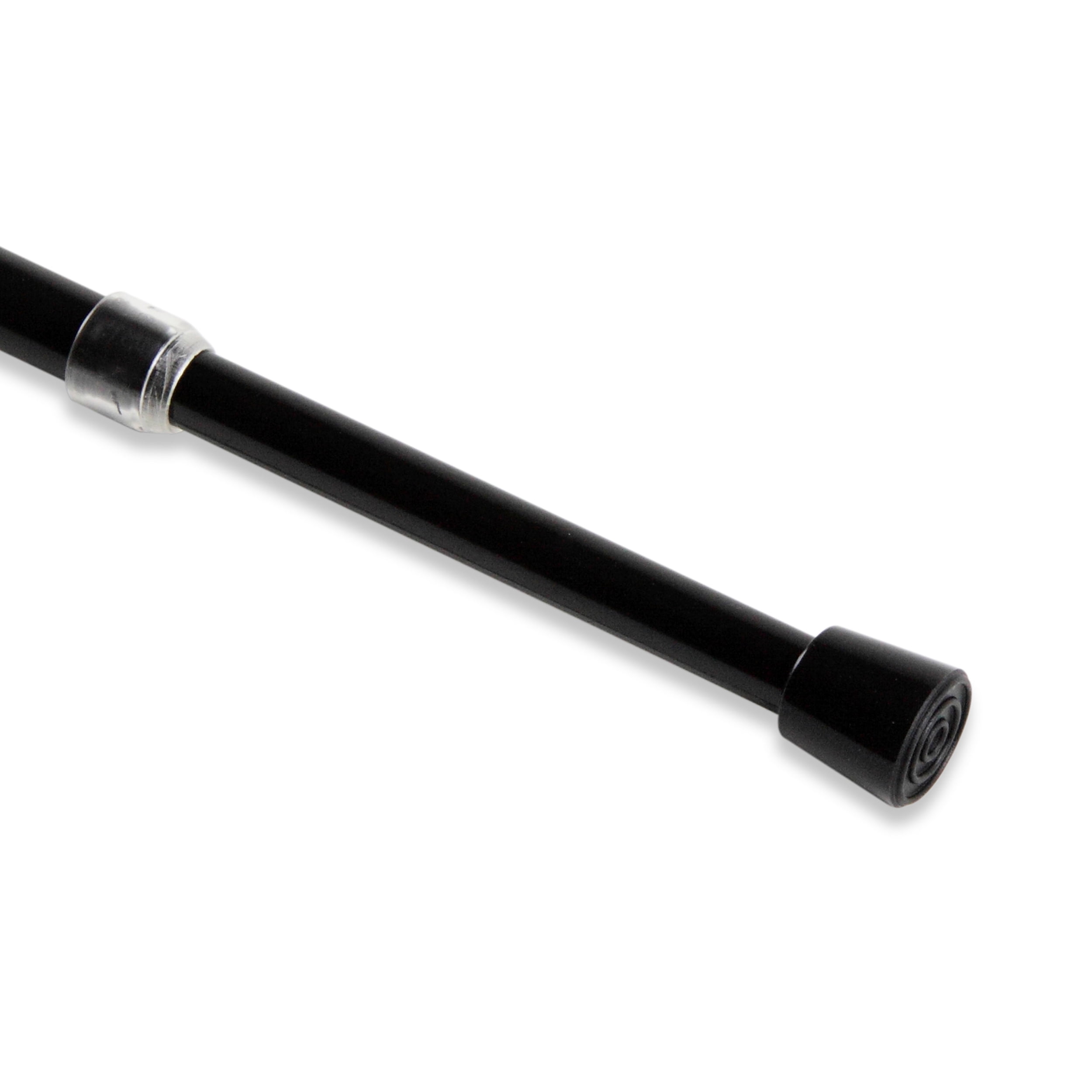 7/16" Dia Adjustable 28" to 48" Round Spring Tension Rod Black