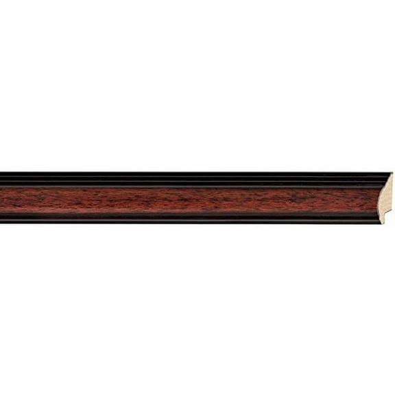 Picture Frame Moulding (Wood) 18Ft Bundle - Traditional Mahogany Finish - 1.25" Width - 3/8" Rabbet