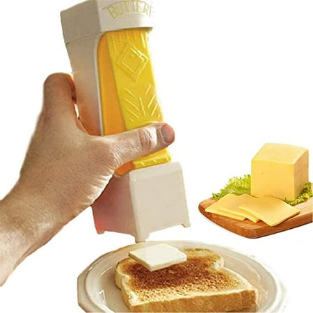

BIGUY Simple One Click Stick Butter Cutter - Butter Cheese Cutter - Butter Dispenser to Store Butter for Making Bread Cakes Cookies(Yellow)